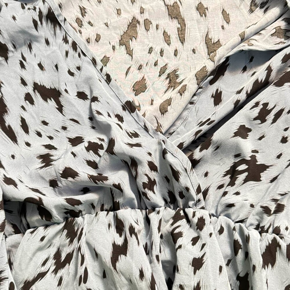 SHEIN Curve 3XL Animal Print Surplice Neck Top #9